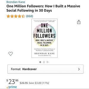 SOLD! “One Million Followers” Hardcover Book